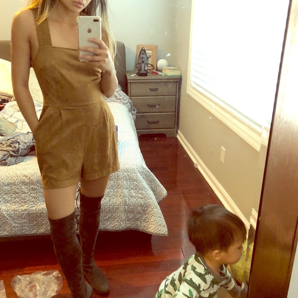 Suede jumpsuit